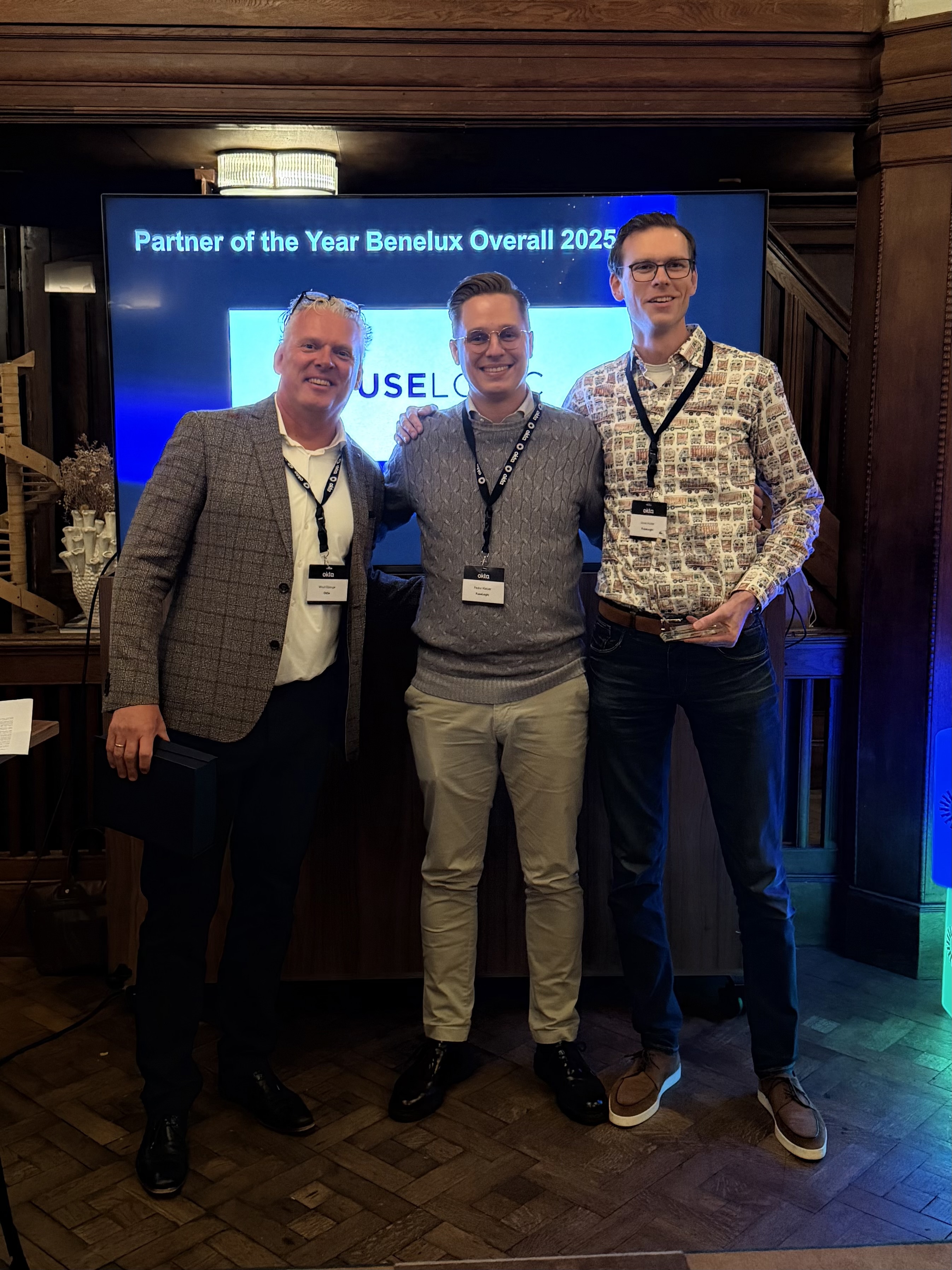 FuseLogic team at the Okta Partner of the Year 2025 award ceremony